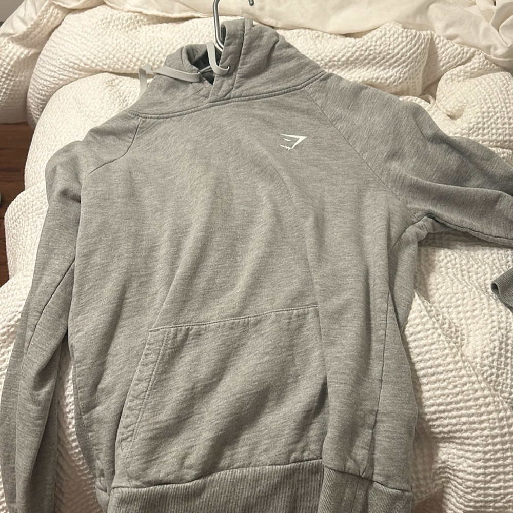 SMALL grey gym shark hoodie